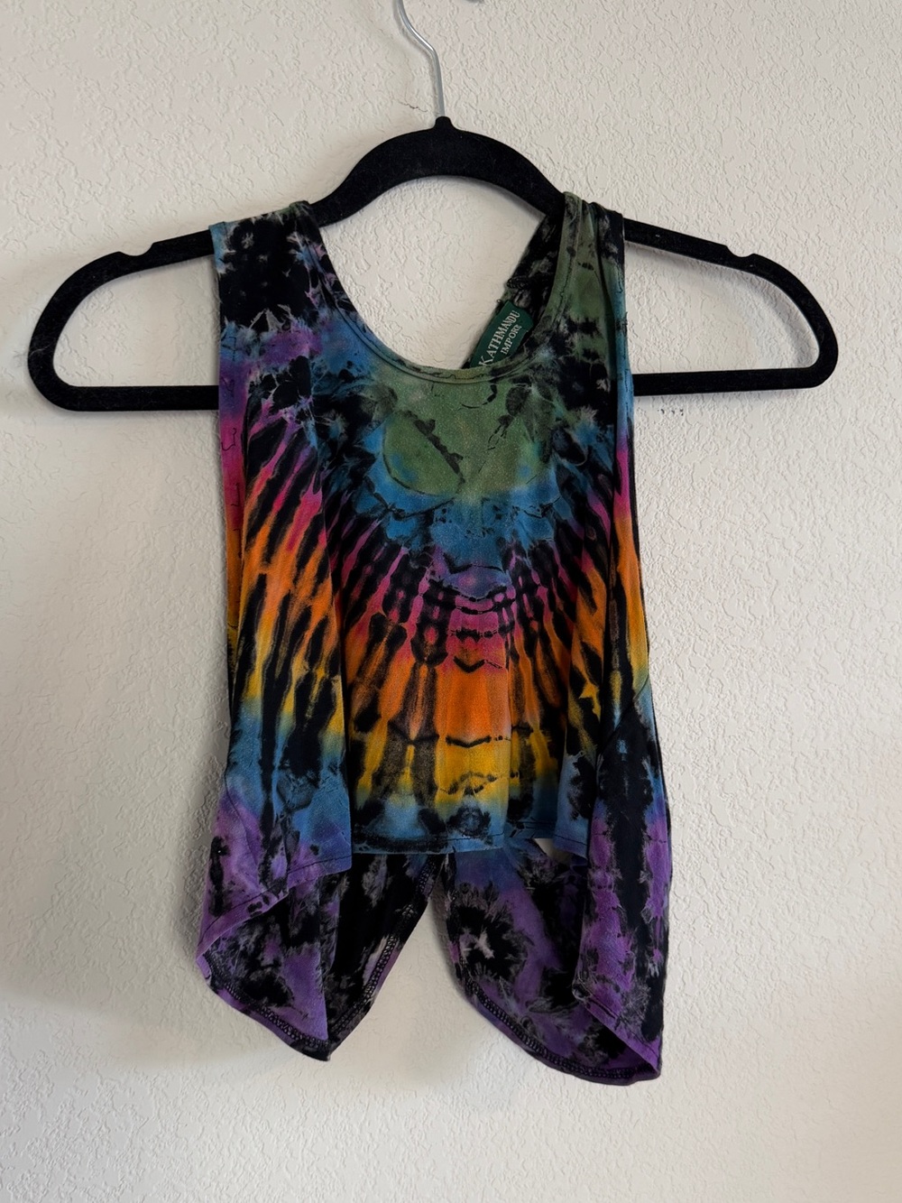 Kathmandu Multicolor Tie-Dye Racerback Crop Tank - Picture 3 of 5